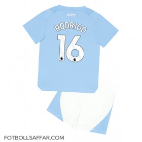 Manchester City Rodri Hernandez #16 Hemmadräkt Barn 2023-24 Kortärmad (+ Korta byxor)